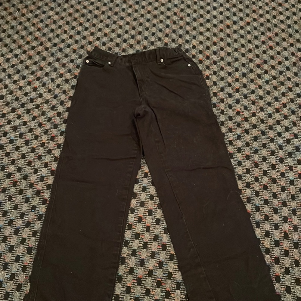 Wide leg black jeans by JM
